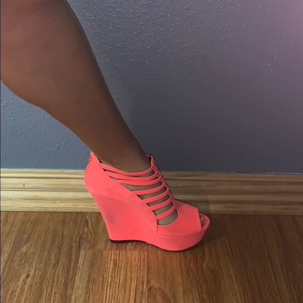 Neon Orange Wedges
